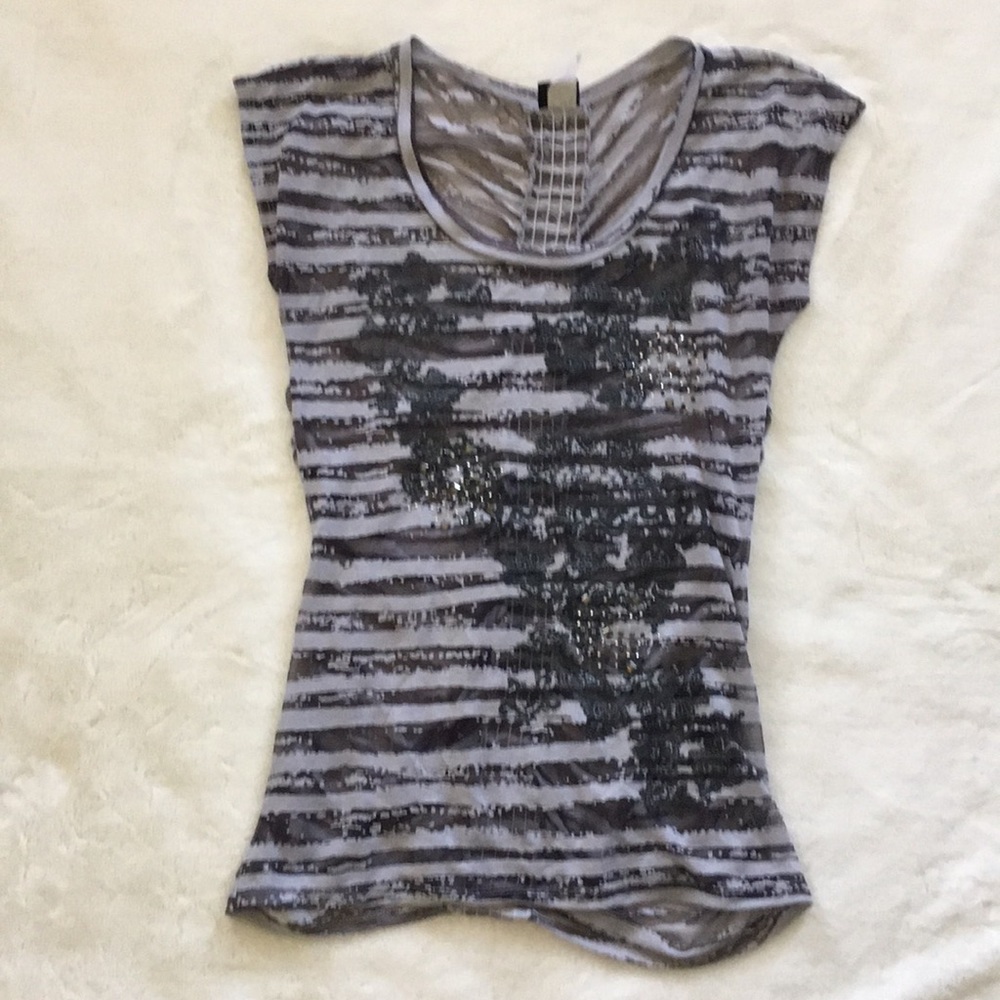 Daytrip graphic sheer top